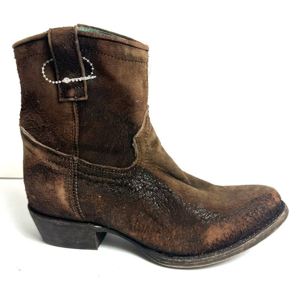 Corral Womens Lamb Abstract Short Top Boot Brown Size 6.5 M